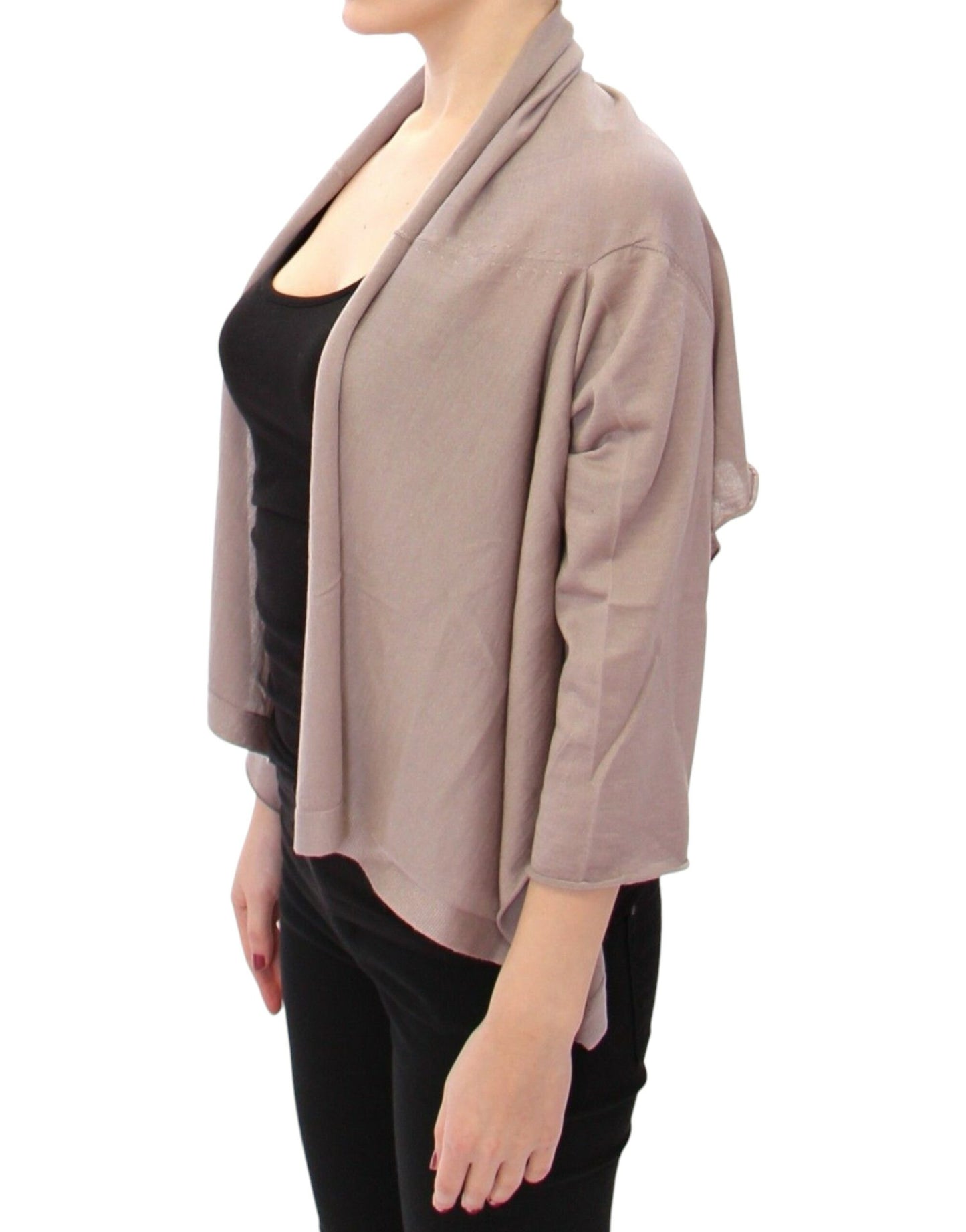 Elegant Cashmere-Silk Blend Light Knit Shrug - GlamHub Luxury and Icon Brand Clothing