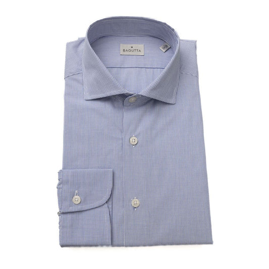 Light Blue Cotton Men Shirt - GlamHub Luxury and Icon Brand Clothing