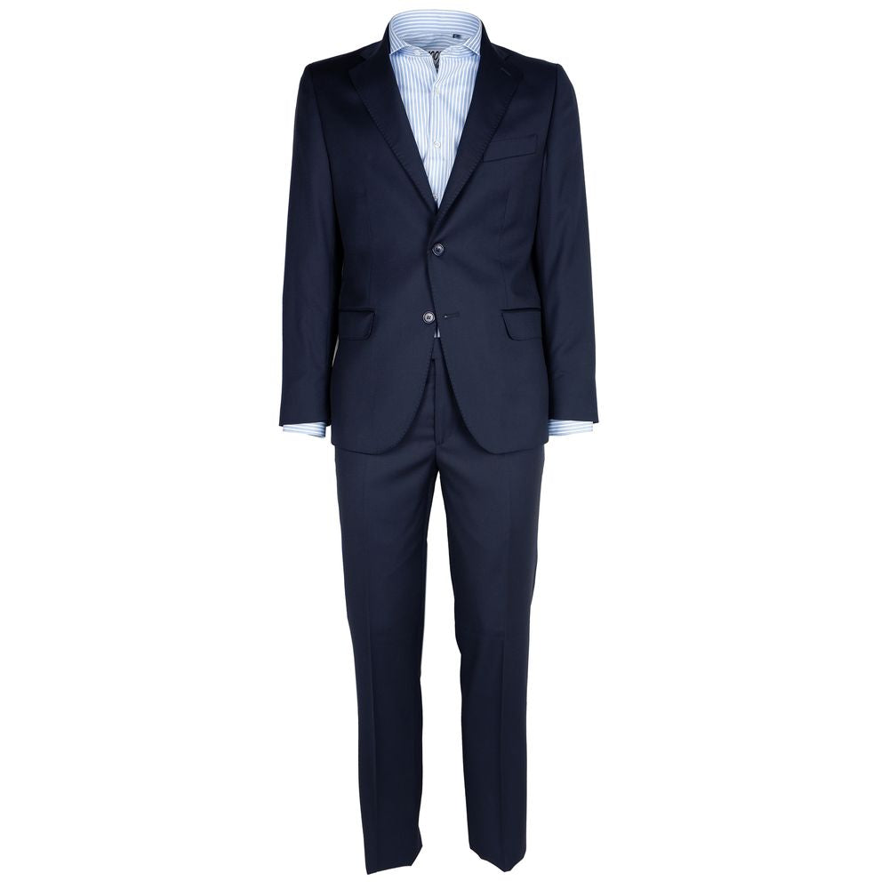 Elegant Wool Suit in Deep Blue - GlamHub Luxury and Icon Brand Clothing