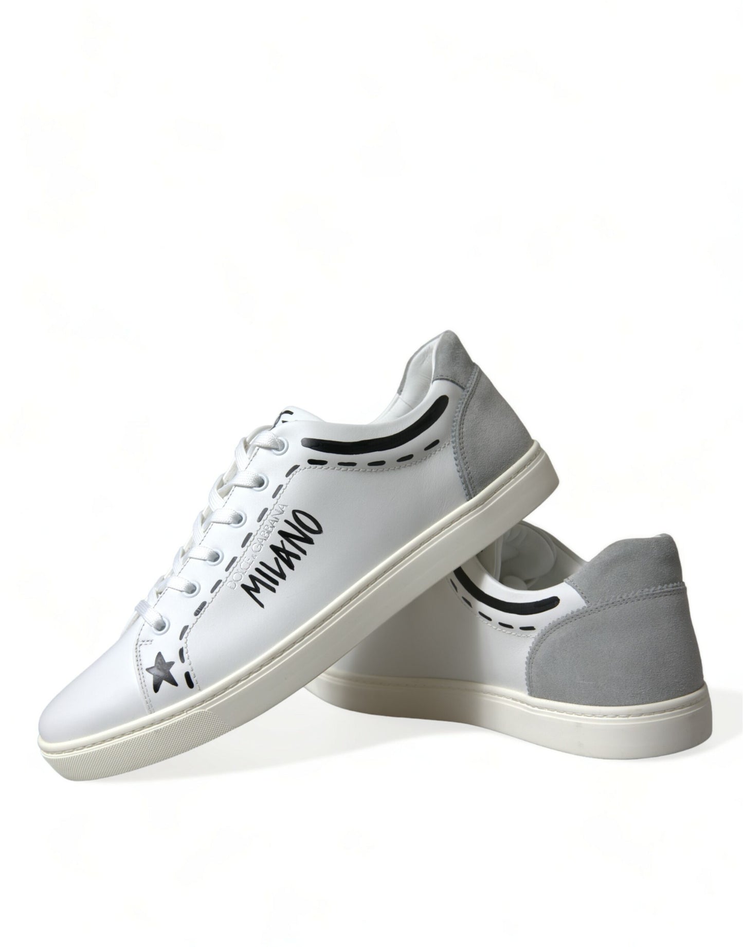 Elegant White Calfskin Leather Sneakers