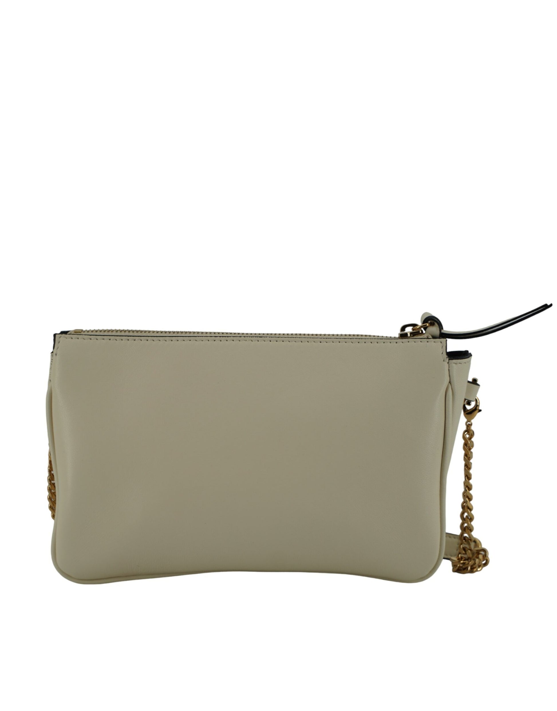 Elegant White Lamb Leather Crossbody Pouch - GLAMHUB BOUTIQUE 