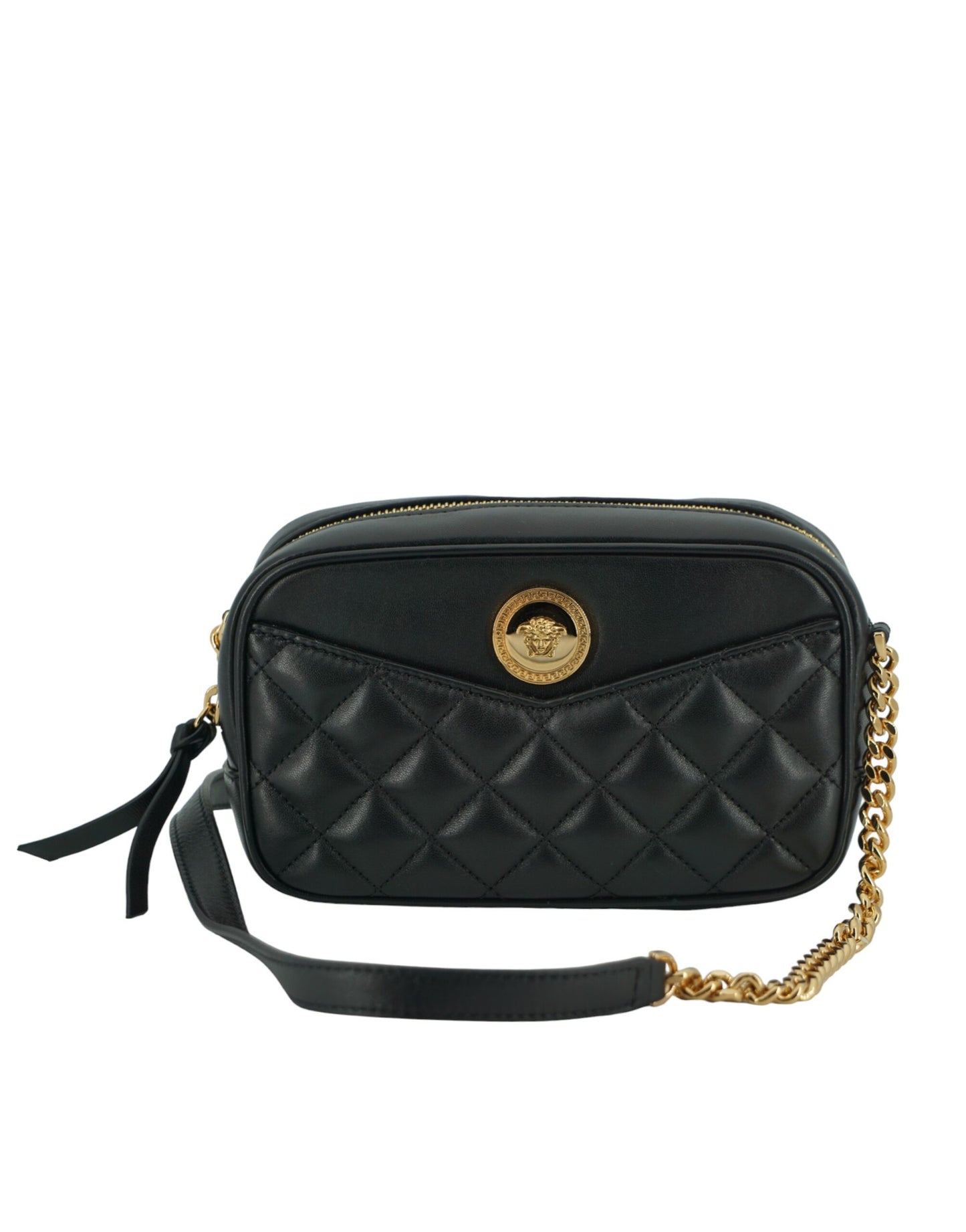 Elegant Small Black Leather Crossbody Bag - GLAMHUB BOUTIQUE 