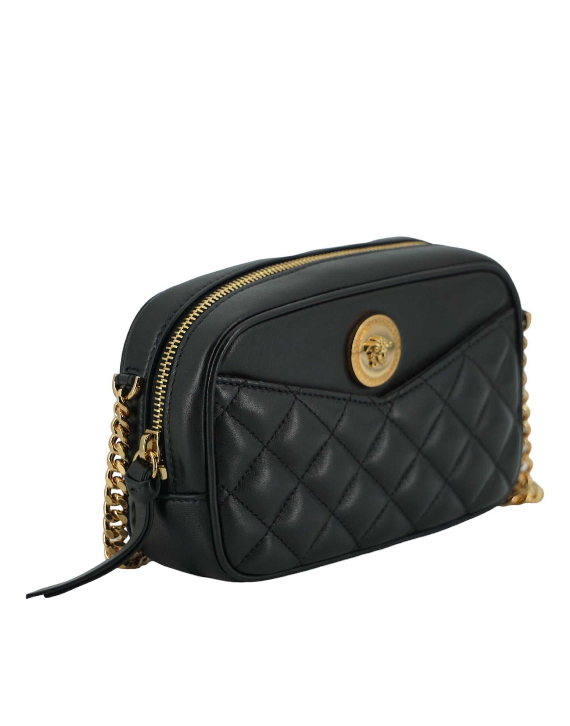 Elegant Small Black Leather Crossbody Bag - GLAMHUB BOUTIQUE 