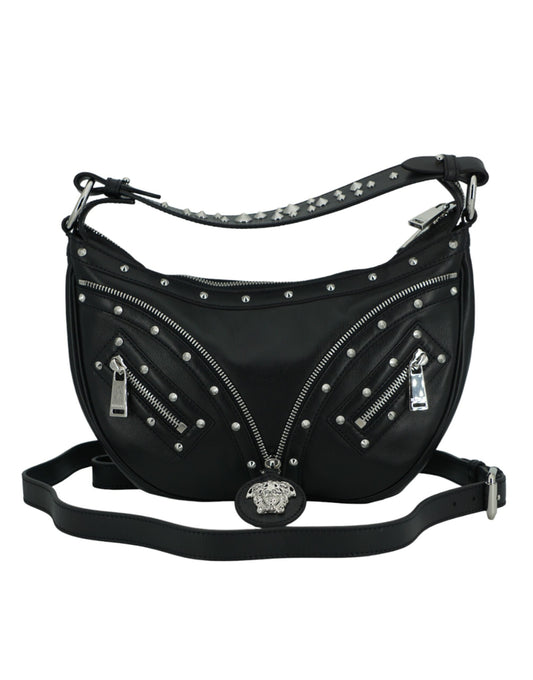 Elegant Black Leather Hobo Shoulder Bag - GLAMHUB BOUTIQUE 