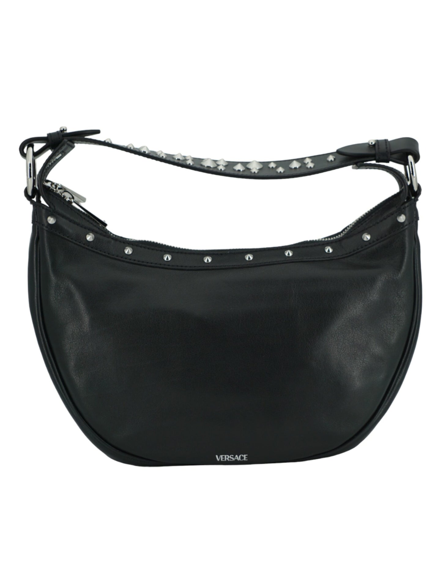 Elegant Black Leather Hobo Shoulder Bag - GLAMHUB BOUTIQUE 