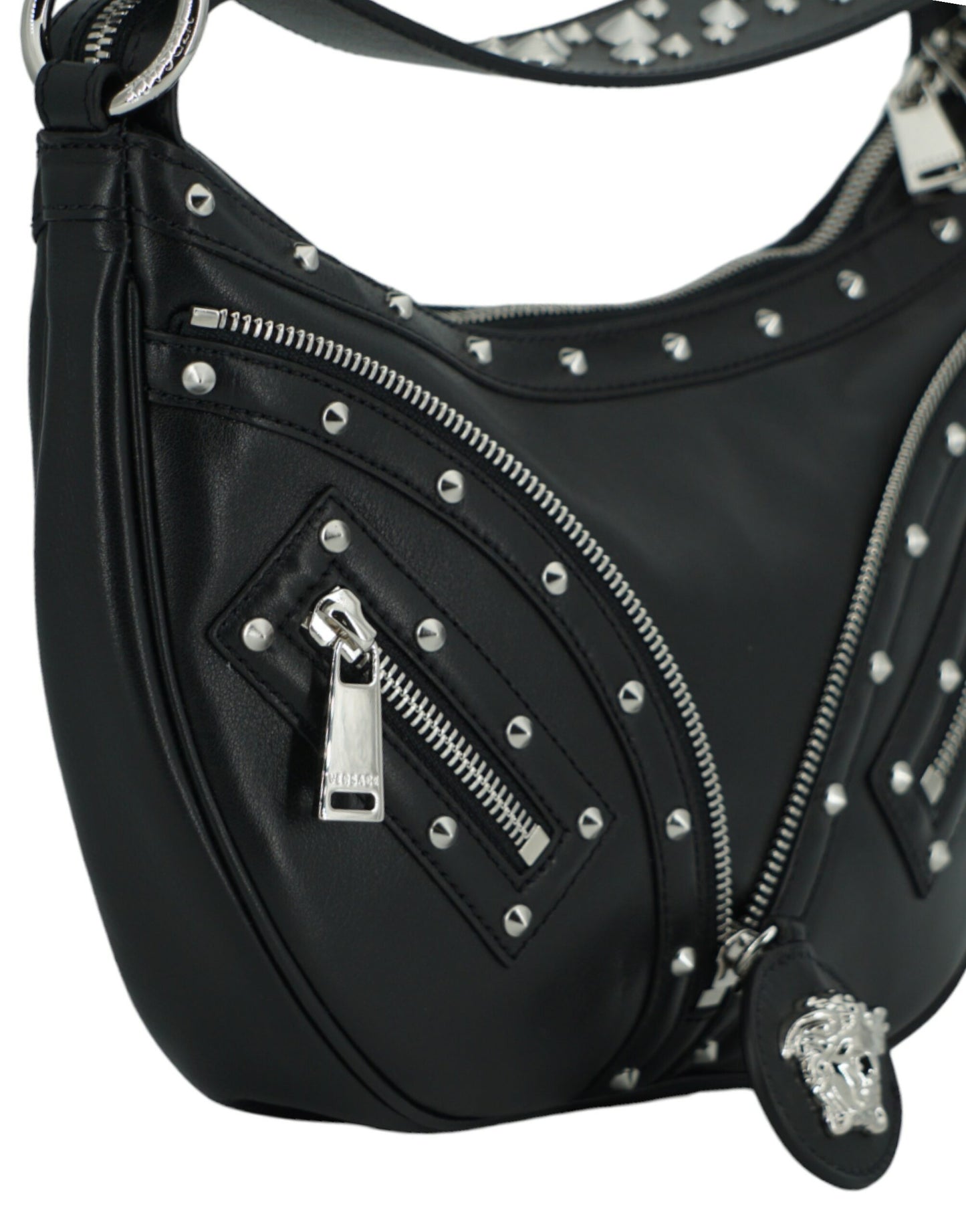 Elegant Black Leather Hobo Shoulder Bag - GLAMHUB BOUTIQUE 