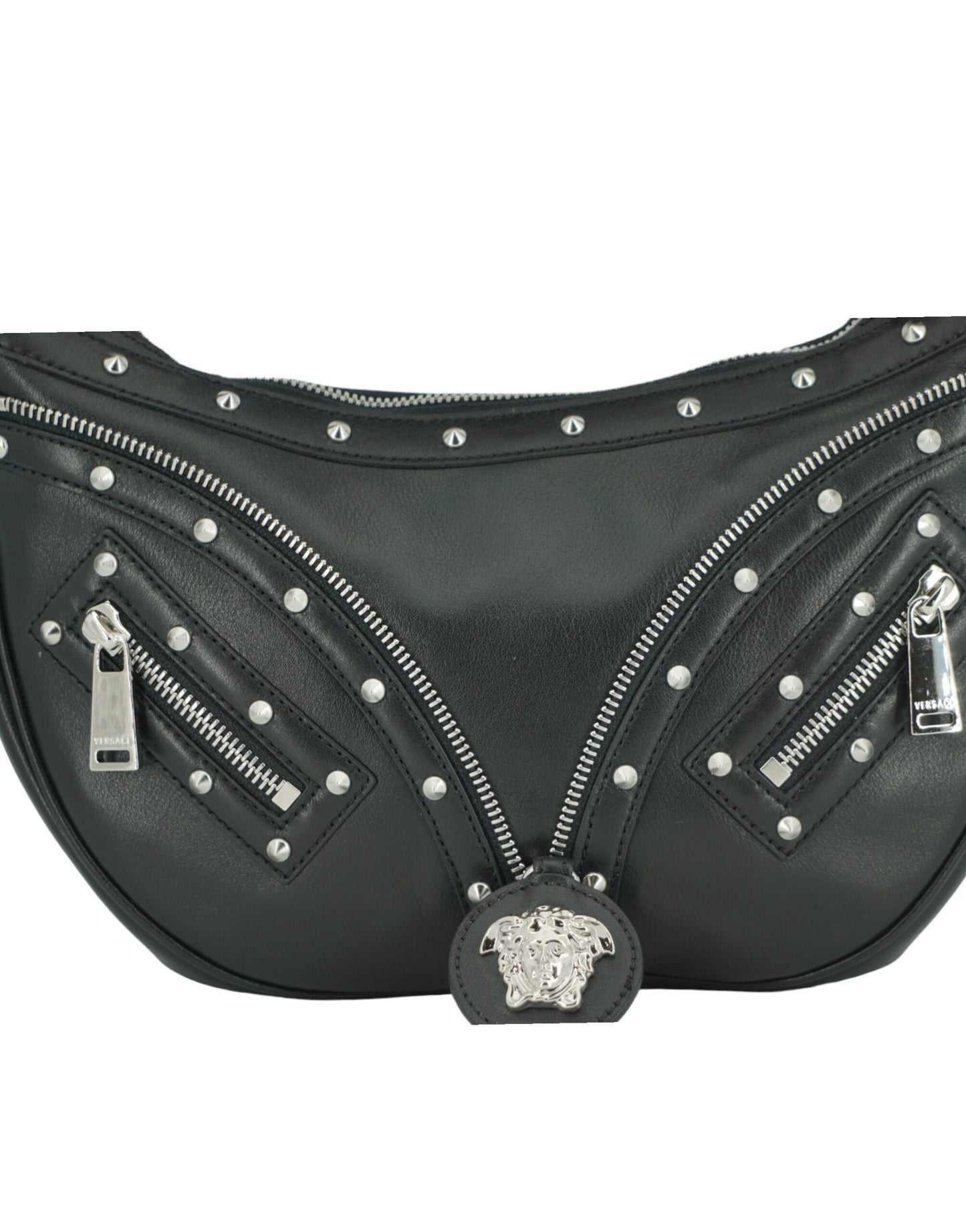 Elegant Black Leather Hobo Shoulder Bag - GLAMHUB BOUTIQUE 