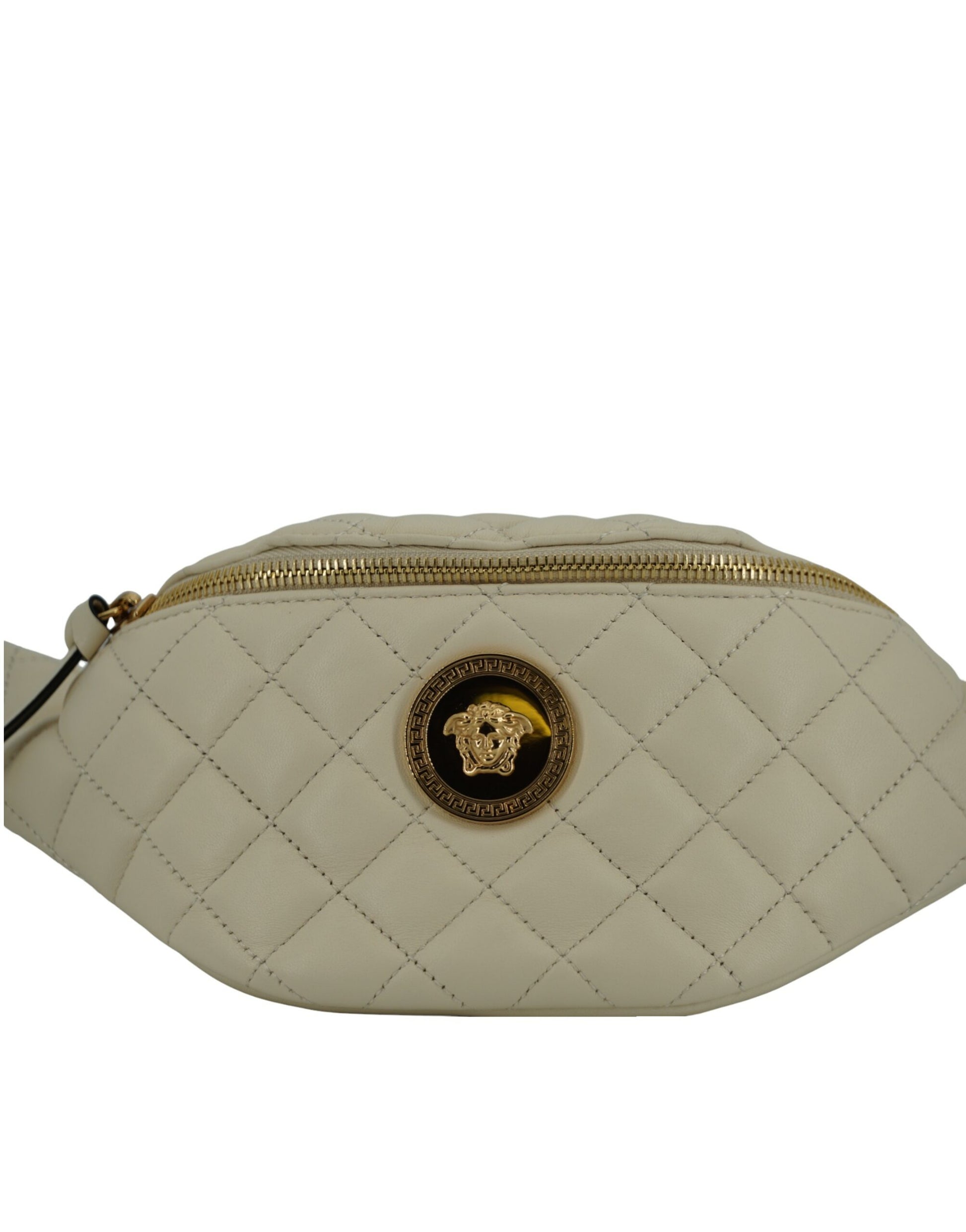 Elegant White Lamb Leather Belt Bag - GLAMHUB BOUTIQUE 