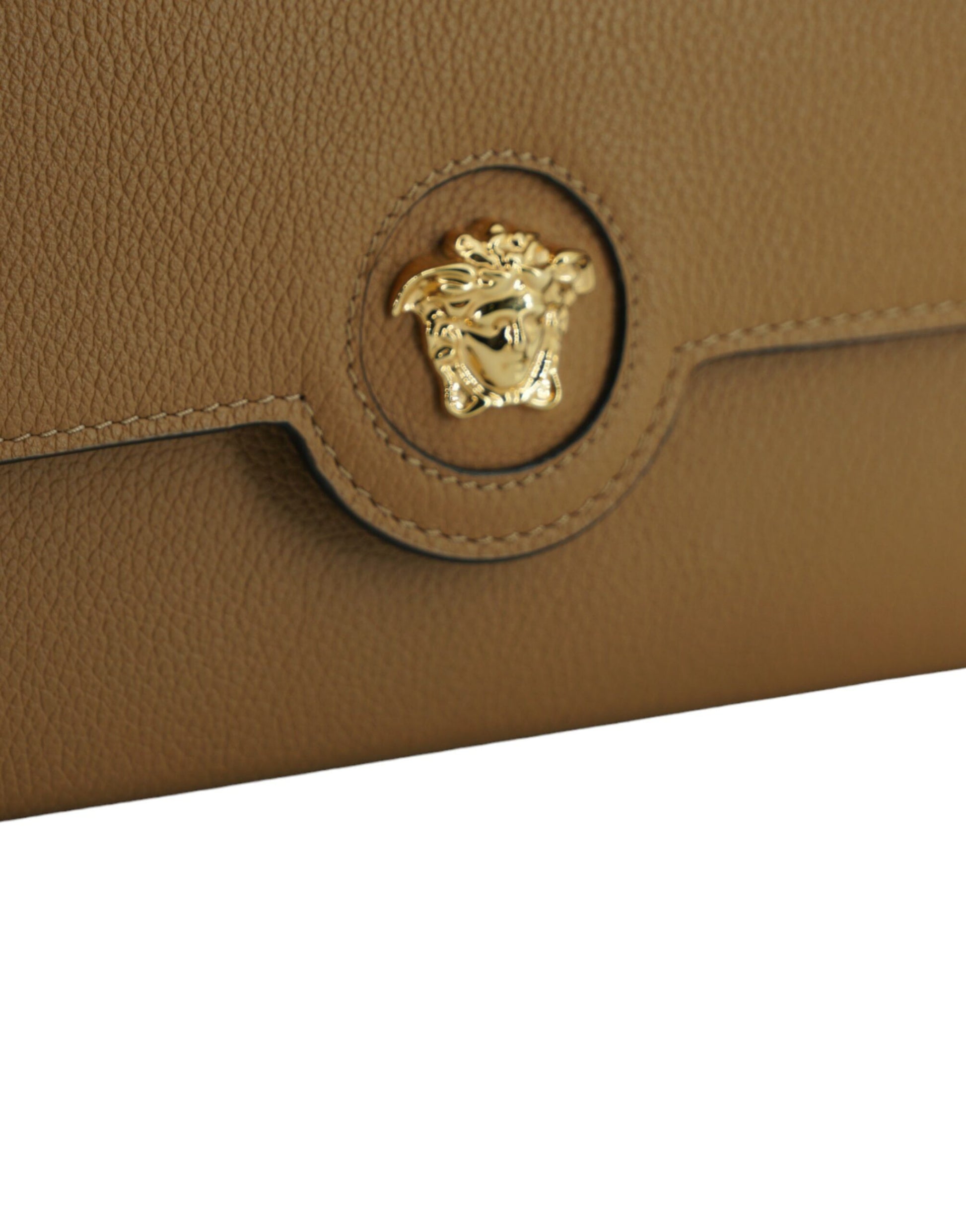 Elegant Calf Leather Wallet with Medusa Logo - GLAMHUB BOUTIQUE 