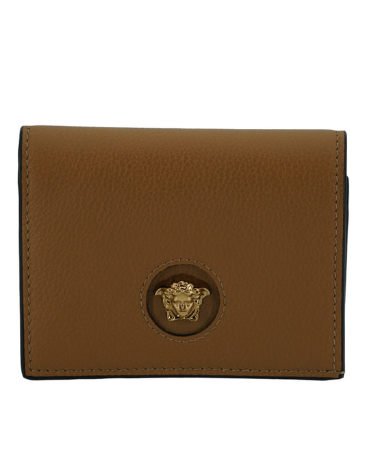 Elegant Compact Leather Wallet in Brown - GLAMHUB BOUTIQUE 