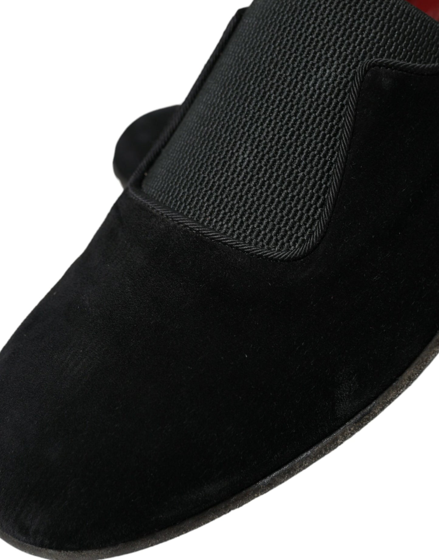 Elegant Black Velor Loafers for the Discerning Gentleman