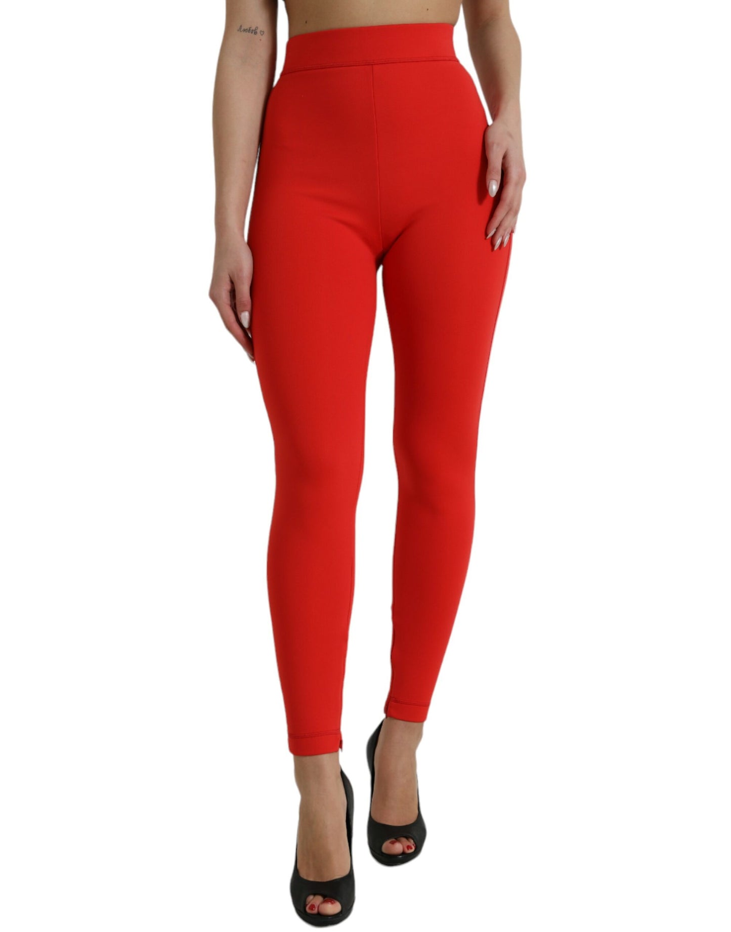 Dolce & Gabbana Elegant High Waist Red Leggings