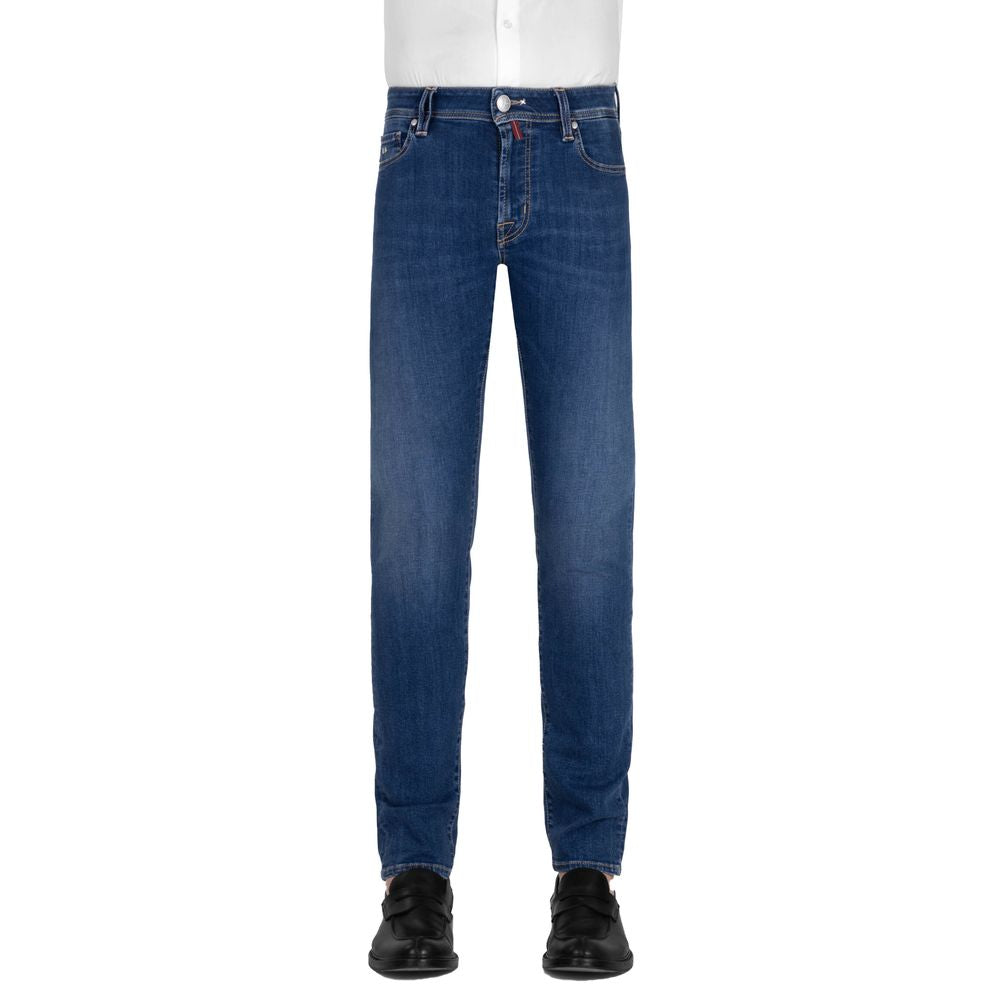 Elegant Stretch Cotton Men's Jeans - GlamHub Luxury and Icon Brand Clothing