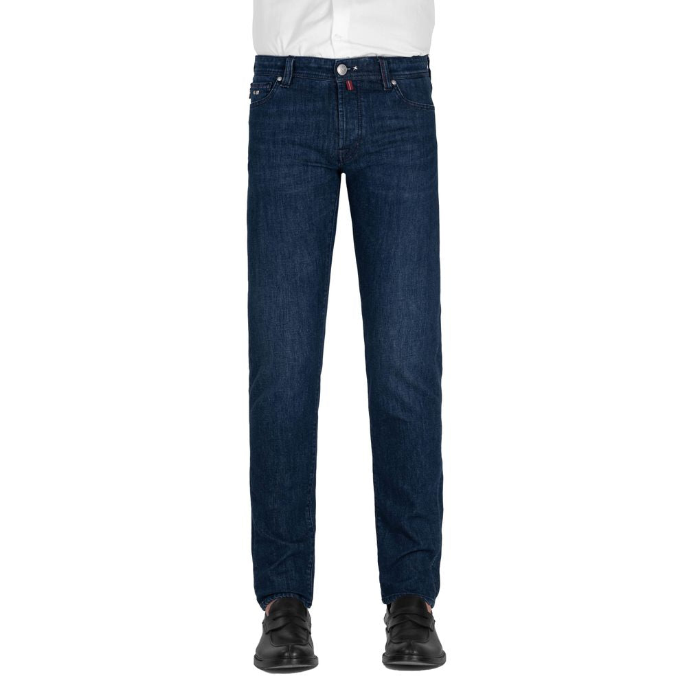 Elegant Stretch Cotton Men's Jeans - GlamHub Luxury and Icon Brand Clothing