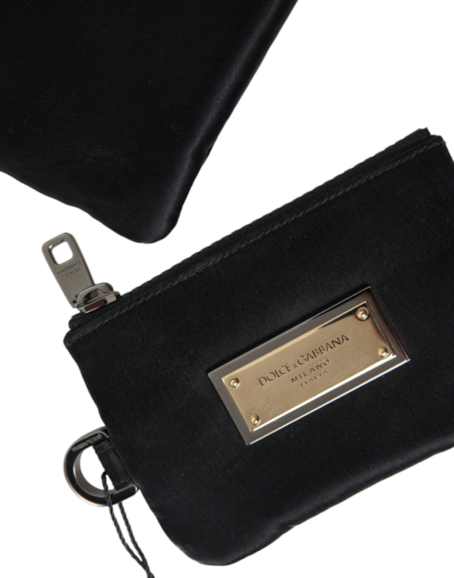 Elegante schwarze Tasche aus Nylon und Leder