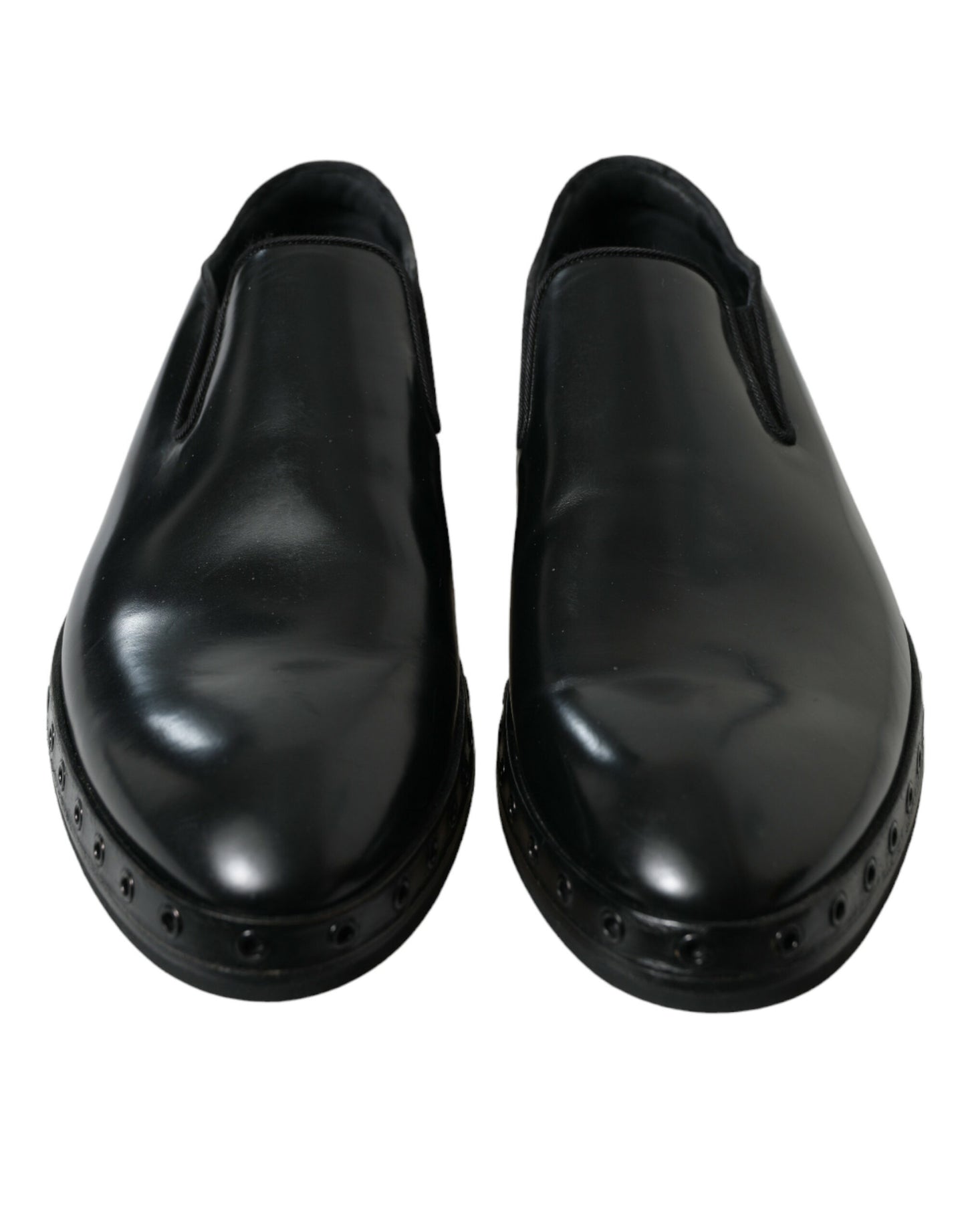 Elegante schwarze Loafer aus Leder mit Nieten