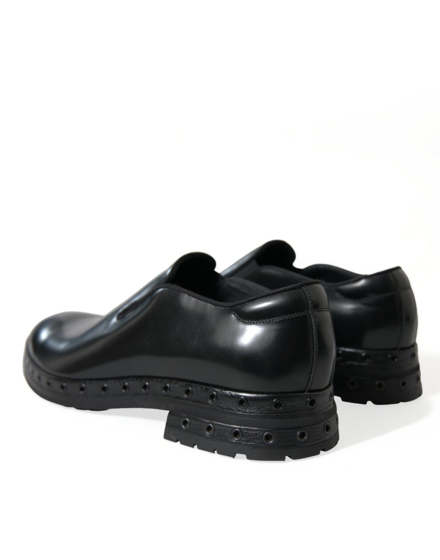 Elegante schwarze Loafer aus Leder mit Nieten