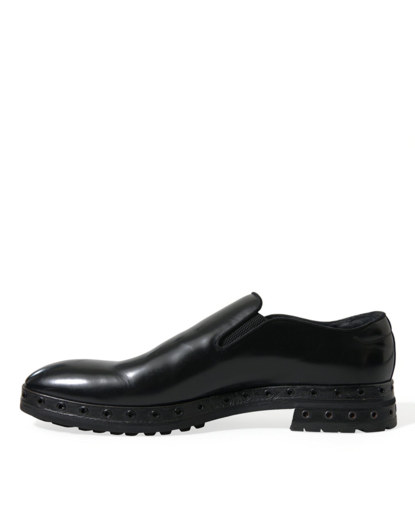 Elegante schwarze Loafer aus Leder mit Nieten