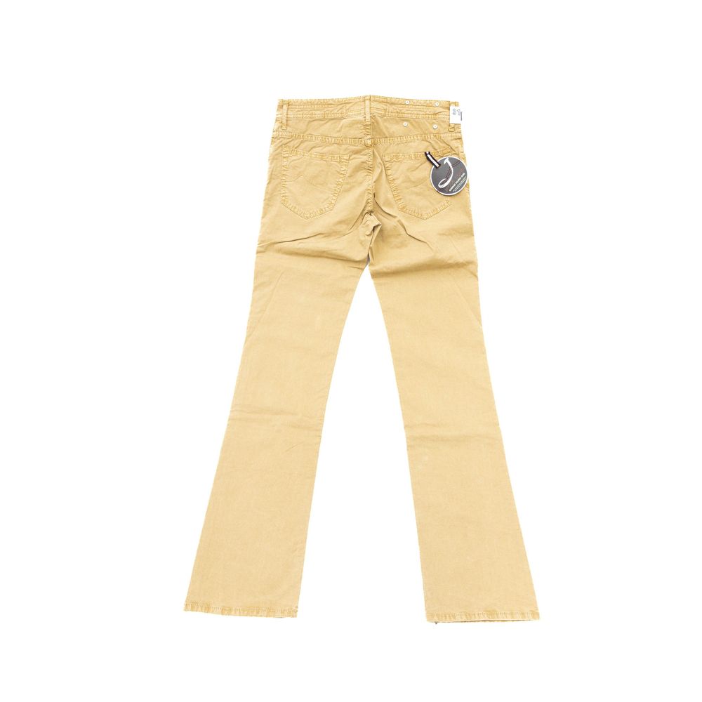 Beige Cotton Men Jean - GlamHub Luxury and Icon Brand Clothing