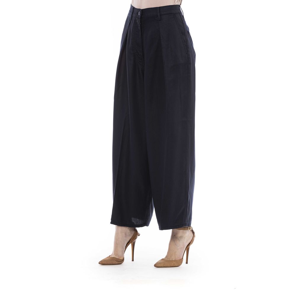 Black Cotton Women Pant - GlamHub Luxury and Icon Brand Clothing