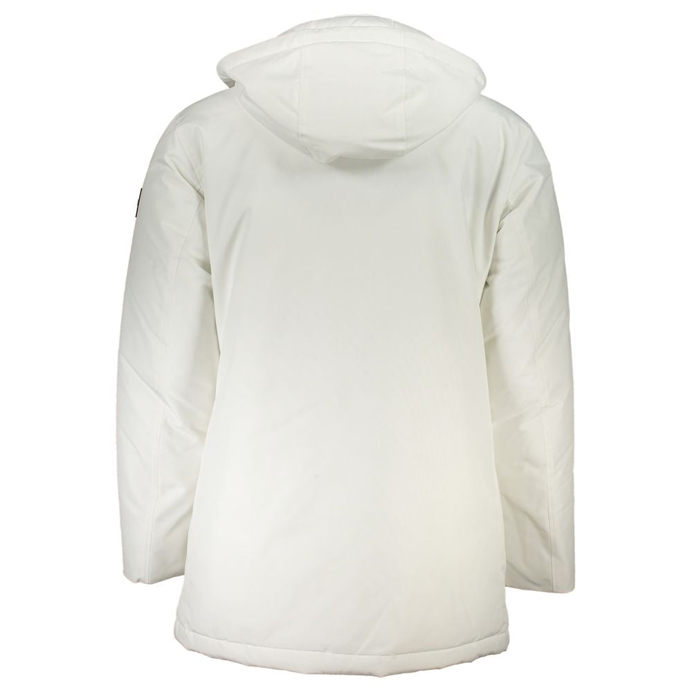 White Polyamide Men Jacket - GLAMHUB BOUTIQUE 