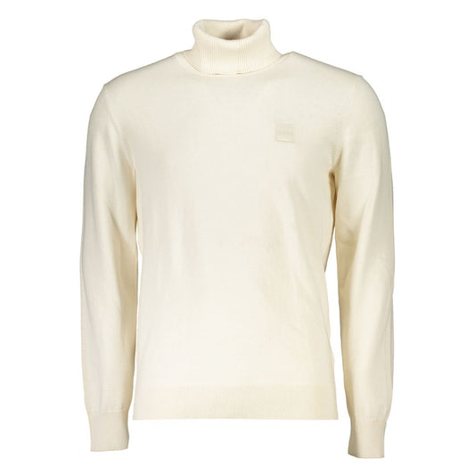 White Cotton Men Sweater - GLAMHUB BOUTIQUE 