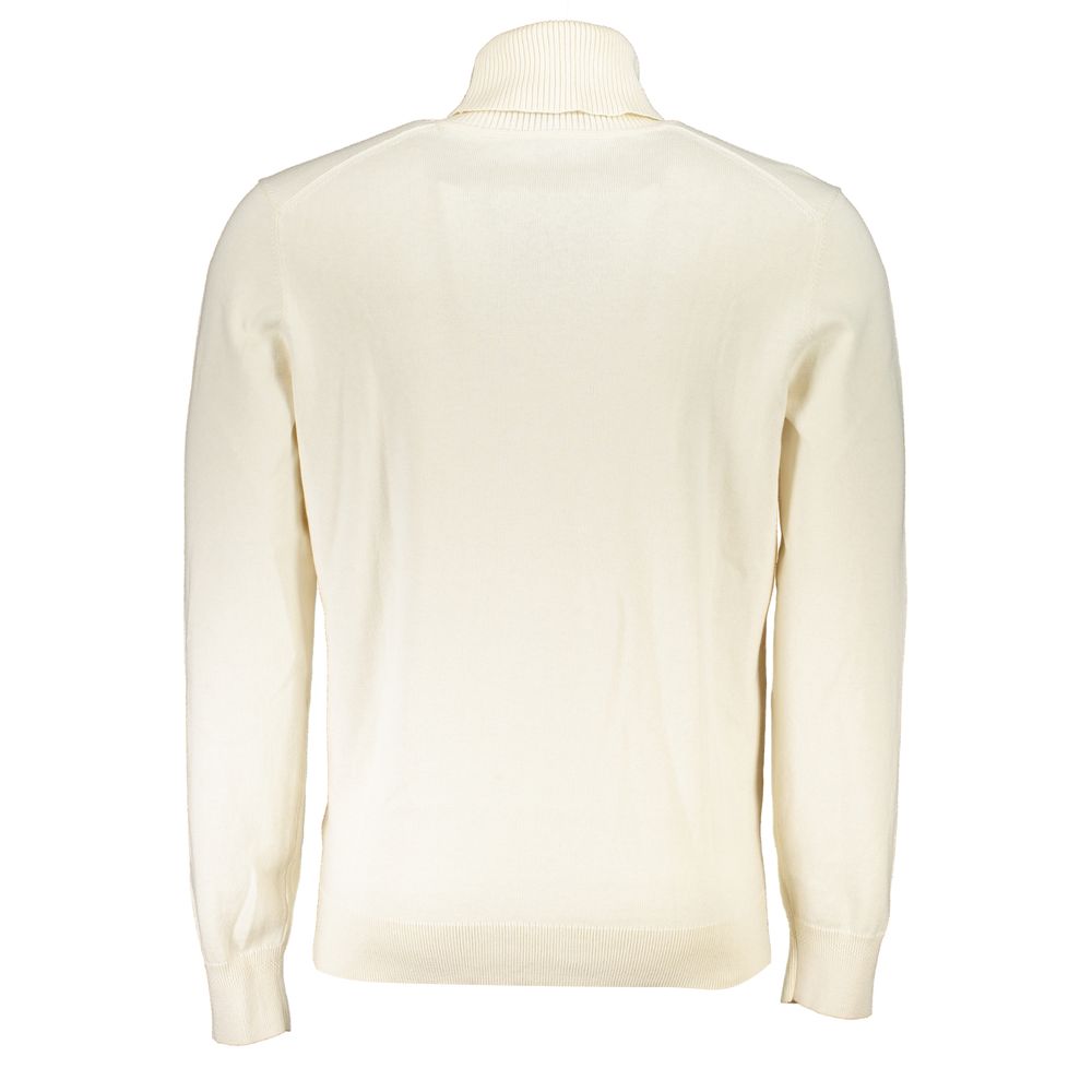 White Cotton Men Sweater - GLAMHUB BOUTIQUE 