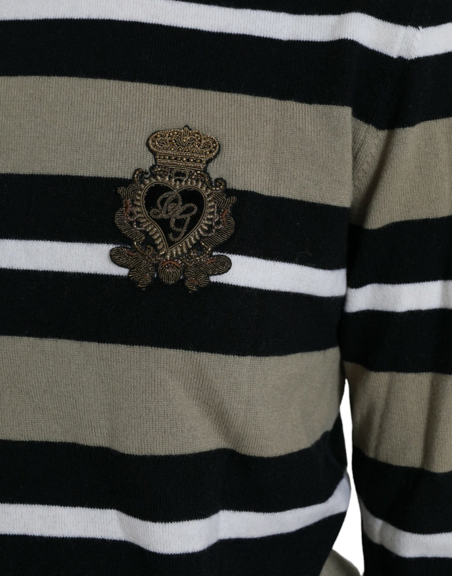 Dolce & Gabbana Elegant Striped Turtleneck Wool Sweater