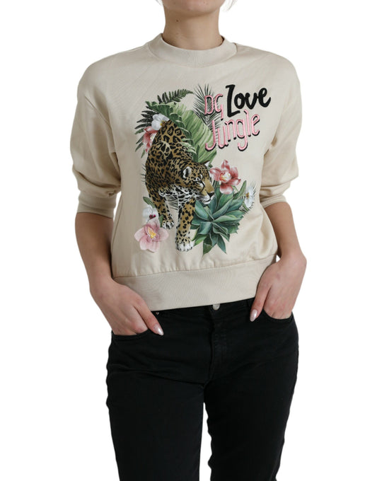 Dolce & Gabbana Elegant Jungle Print Crewneck Sweater