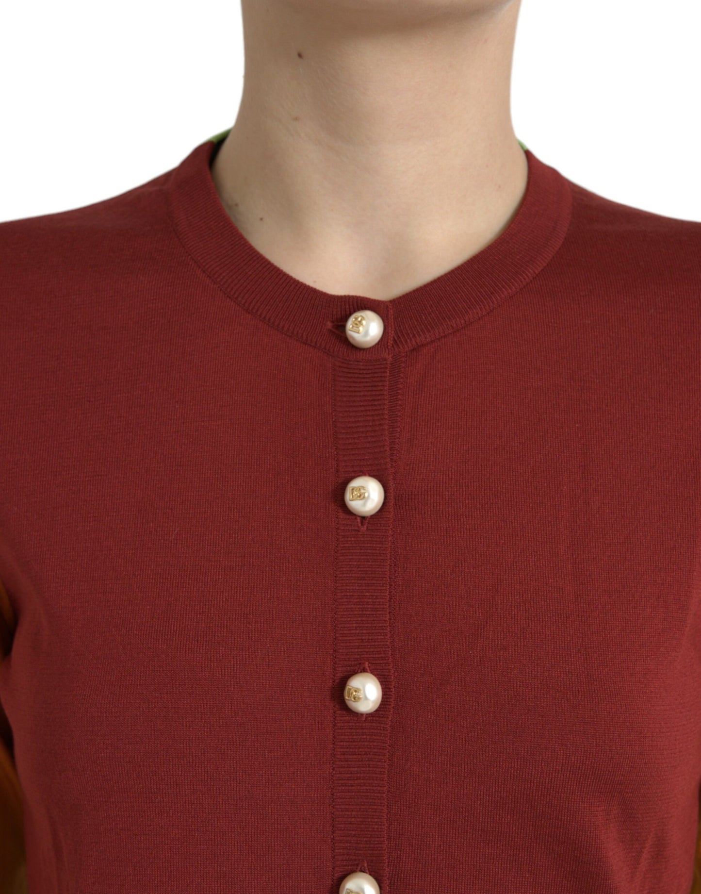 Dolce & Gabbana Elegant Silk Cardigan Sweater in Vibrant Tones