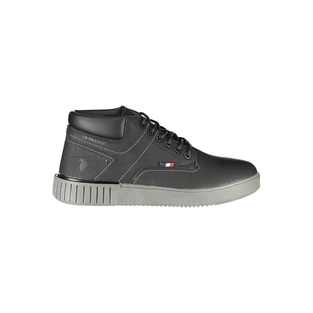 Black Polyester Men Sneaker