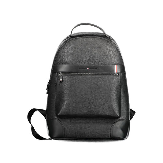 Black Polyethylene Men Backpack - GLAMHUB BOUTIQUE 