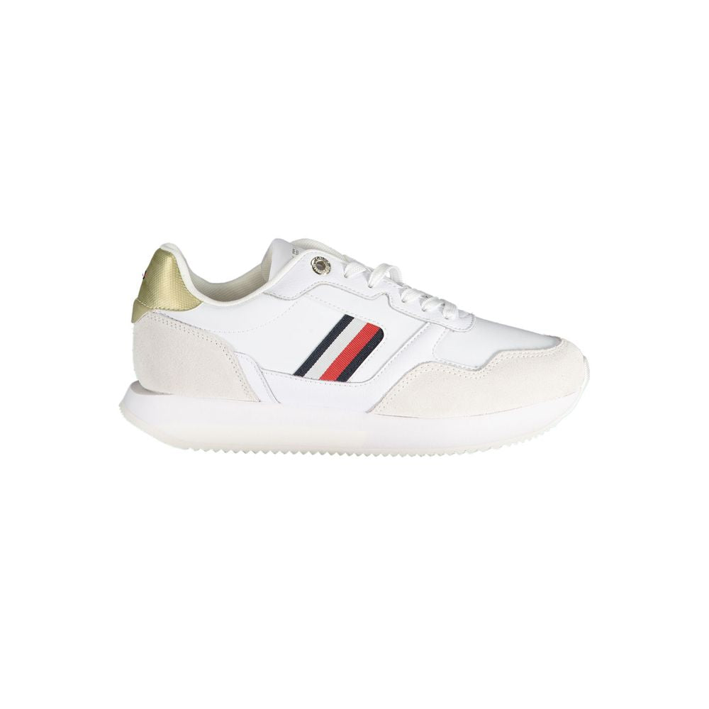 White Leather Women Sneaker - GLAMHUB BOUTIQUE 