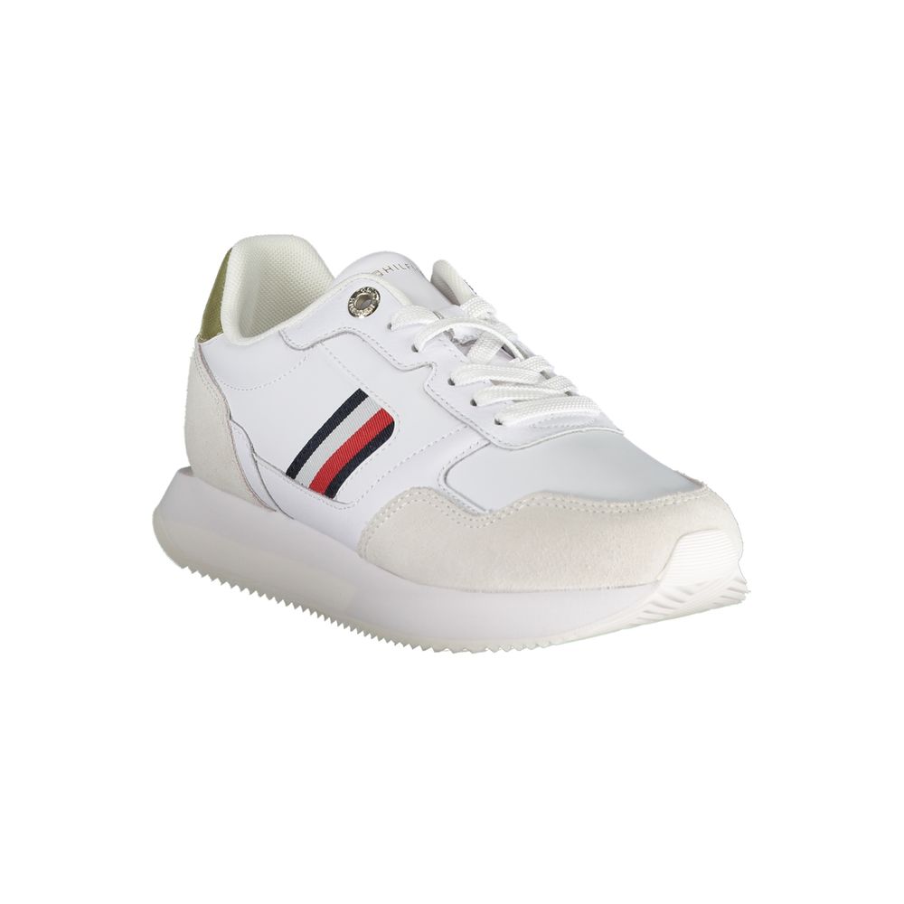 White Leather Women Sneaker - GLAMHUB BOUTIQUE 