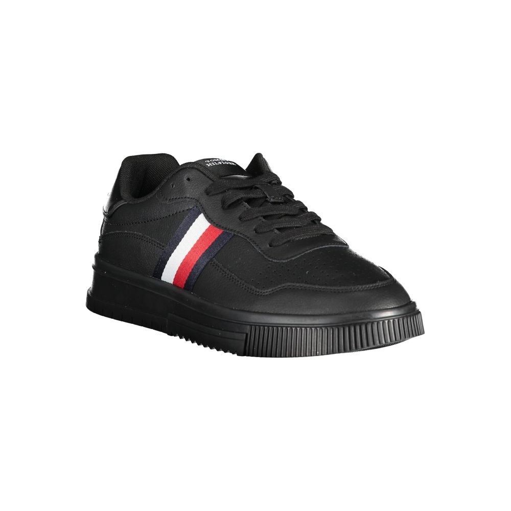 Black Leather Men Sneaker - GLAMHUB BOUTIQUE 