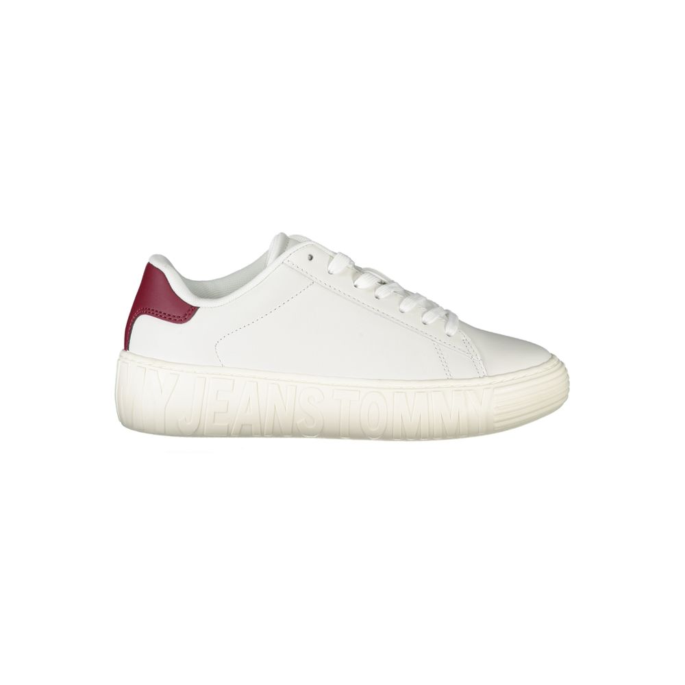 White Leather Women Sneaker - GLAMHUB BOUTIQUE 