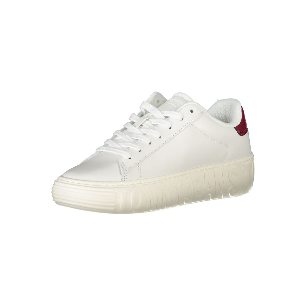 White Leather Women Sneaker - GLAMHUB BOUTIQUE 