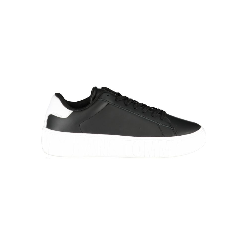 Black Polyethylene Men Sneaker - GLAMHUB BOUTIQUE 