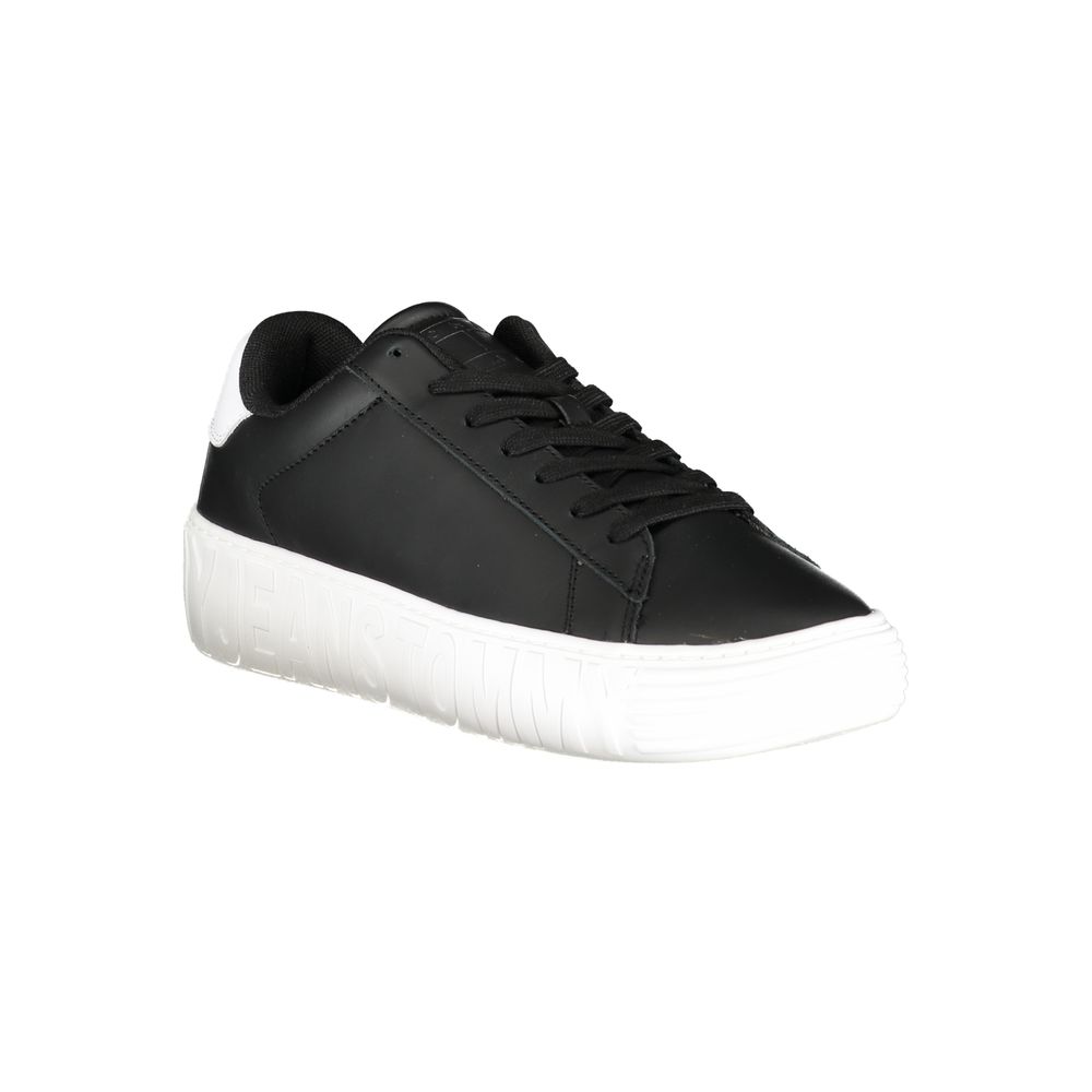 Black Polyethylene Men Sneaker - GLAMHUB BOUTIQUE 