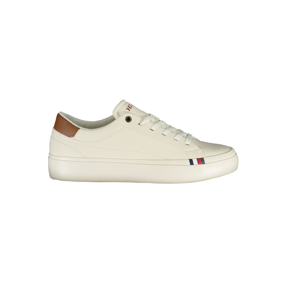 White Polyethylene Men Sneaker - GlamHub Luxury and Icon Brand Clothing