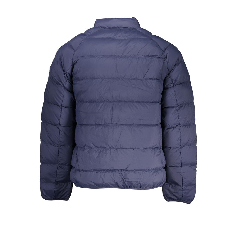 Blue Polyamide Men Jacket - GLAMHUB BOUTIQUE 