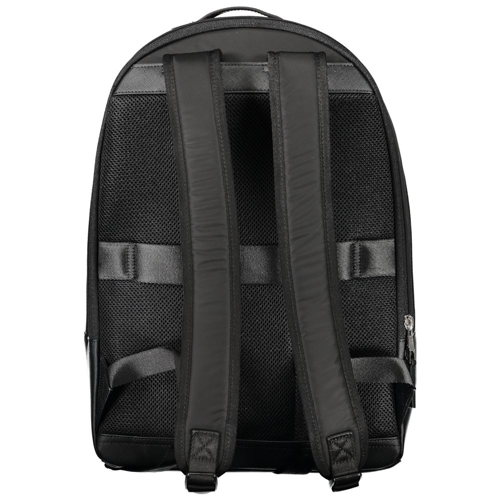 Black Polyester Men Backpack - GLAMHUB BOUTIQUE 