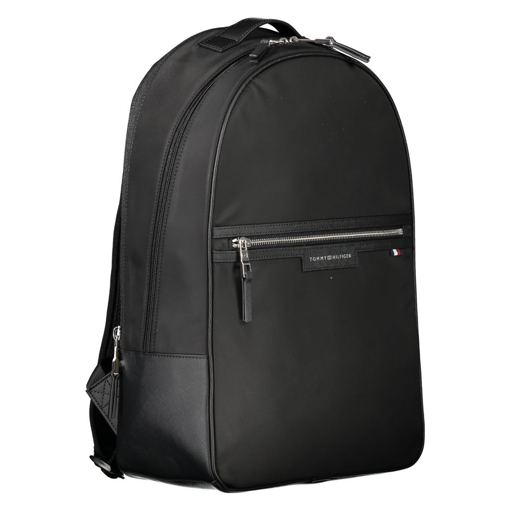 Black Polyester Men Backpack - GLAMHUB BOUTIQUE 