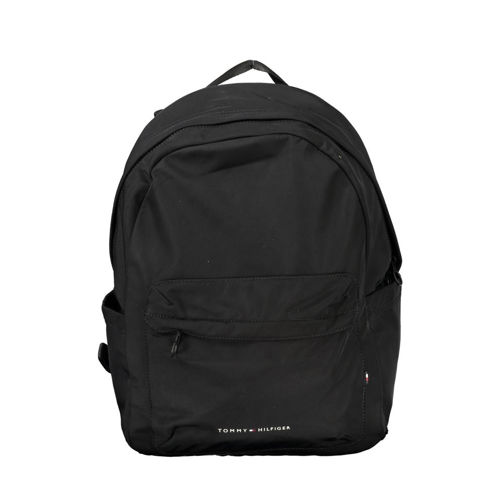 Black Polyester Men Backpack - GLAMHUB BOUTIQUE 