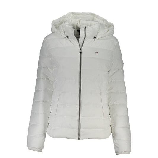 White Polyester Women Jacket - GlamHub Luxury and Icon Brand Clothing