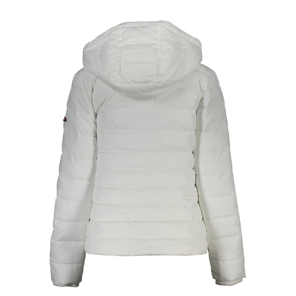 White Polyester Women Jacket - GlamHub Luxury and Icon Brand Clothing