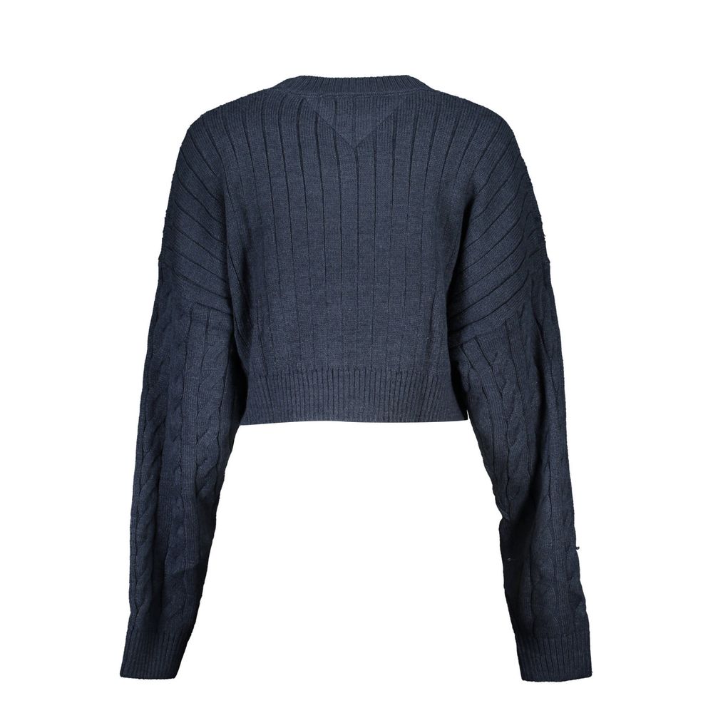 Blue Polyester Women Sweater - GLAMHUB BOUTIQUE 