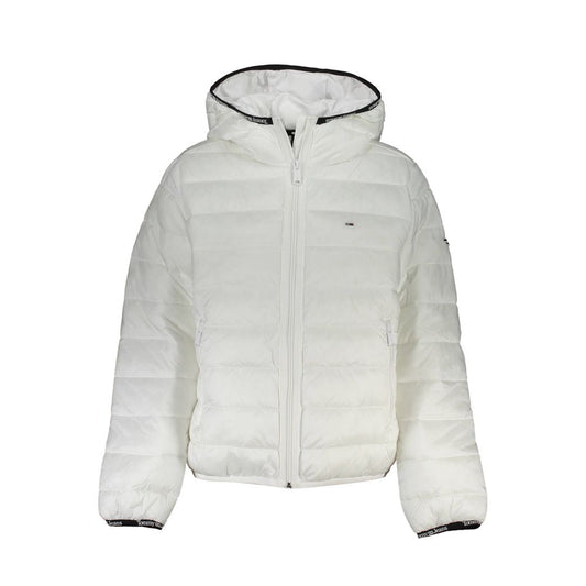 White Polyester Women Jacket - GlamHub Luxury and Icon Brand Clothing