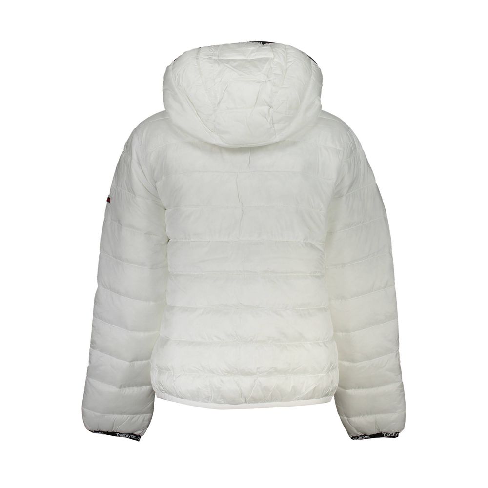 White Polyester Women Jacket - GlamHub Luxury and Icon Brand Clothing