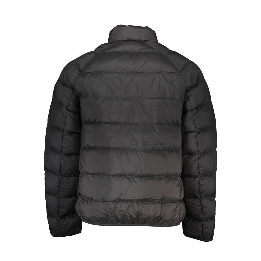 Black Polyamide Men Jacket - GLAMHUB BOUTIQUE 